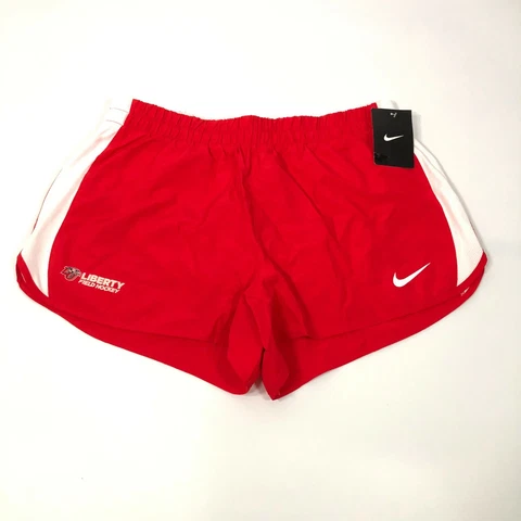 Nike Liberty Flames Women Shorts L Large Red 3" Dri Fit Drawstring NWT Elastic Cover