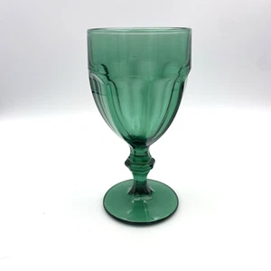 Duratuff dark green mid century Libbey stemware drinking glass - Picture 1 of 5