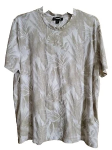 T-shirt donna Express grande fantasia foglia panna super morbida - Foto 1 di 7