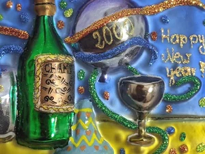 Cartolina Christopher Radko 2000 Ornamento Vetro Natale Capodanno 3,5" x 5" Y2K - Foto 1 di 8