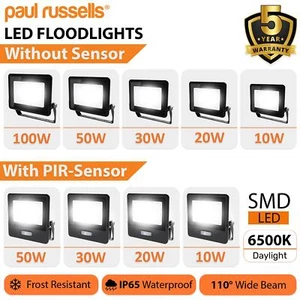 LED FLOODLIGHT OUTDOOR SECURITY LIGHT FLOOD GARDEN MOTION SENSOR PIR LIGHTS - Picture 1 of 16