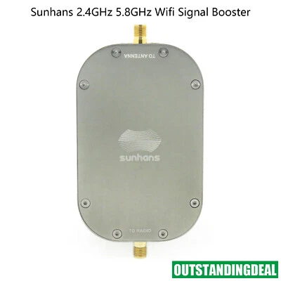 Amplificador de sinal Sunhans 2.4GHz 5.8GHz Wi-Fi para modelos de aviões drones ot25 - Imagem 1 de 4