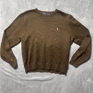 Polo Ralph Lauren XL 100% Algodón Nudo Cuello Redondo Suéter Clásico Dinero Antiguo Preppy - Imagen 1 de 14