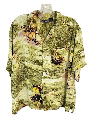 Box Office 男式 L 码短袖纽扣口袋热带衬衫 — 第 1/4 张图片