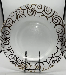 Fienze Italy Glass With 24K Gold Hand Pained Platter 14 1/2” Serving Platter - Picture 1 of 9