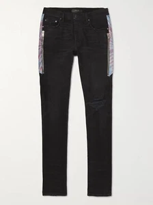 AMIRI Half Track Skinny-Fit Panelled Distressed Stretch-Denim Jeans Size 30 - Picture 1 of 5