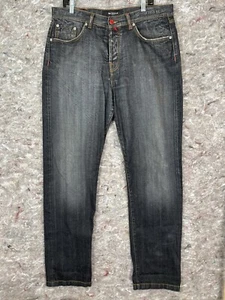 Kiton Napoli Jeans Herren 36 Schwarz Denim Straight Leg Button Fly Italian Selvege - Bild 1 von 13