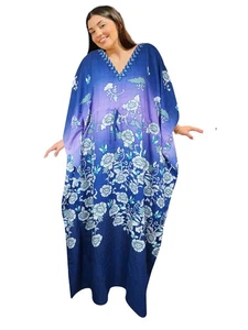Boho Maxi Kaftan Dress for Women Bohemian Multicolor Flowy Casual Caftan M-2XL - Picture 1 of 4