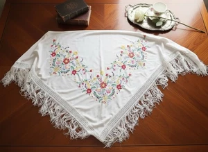 Tuch Schal Spanische Mantilla Handarbeit bestickt  - Bild 1 von 6
