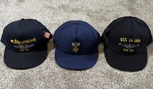 Lote De Colección SSN Submarino Snap Back Sombreros USS La Jolla SSN-701 Chicago SSN-721 NN - Imagen 1 de 15