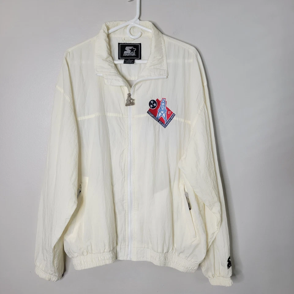 Vtg Starter XL Tennessee Oilers '97 Inaugural Season Full Zip Windbreaker Jacket - Image 1 of 4