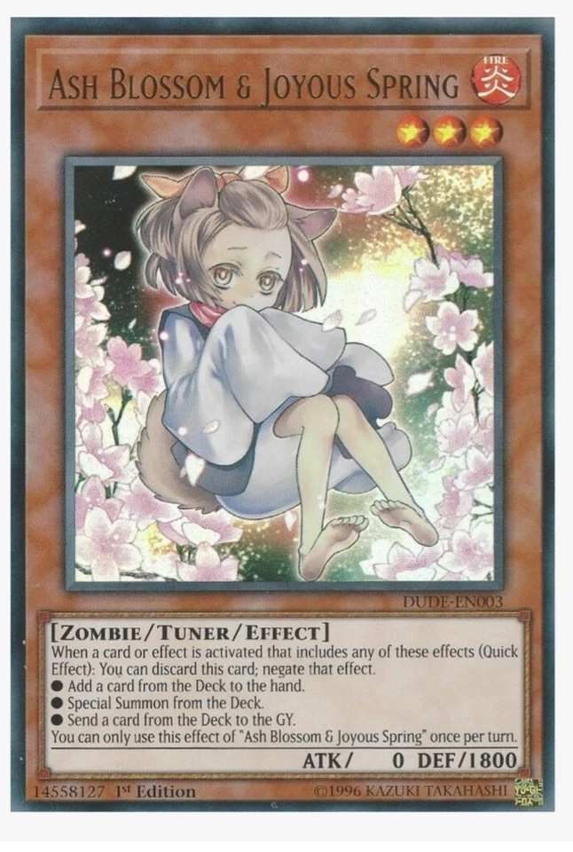 Yugioh Trading Card: Ash Blossom & Joyous Spring DUDE-EN003 Ultra Rare 1st Ed NM - Image 1 of 2