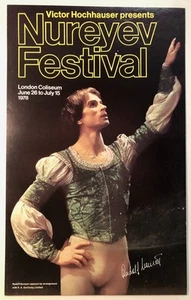 Nureyev Festival (1978) Window Card poster 20” x 12.5” Rudolf Nureyev ballet EXC - Bild 1 von 6