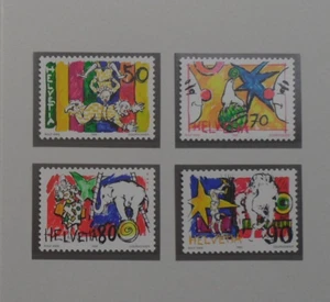 STAMPMART : SWITZERLAND 1992 SC#920-923 WORLD OF CIRCUS 4v MINT OFFICIAL FOLDER - Picture 1 of 3