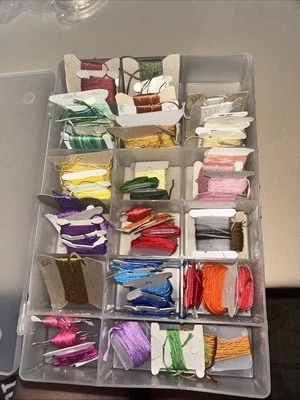 Carded Embroidery Floss Cross Stitch Thread in Box Cracked - Image 1 of 4