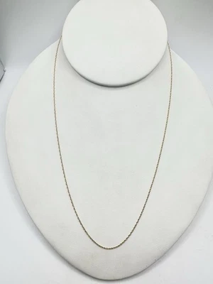 Винтажная цепочка из 10-каратного желтого золота 18 дюймов ожерелье с подписью распродажа недвижимости деликатная простая ЧИТАЙТЕ - Изображение 1 из 4