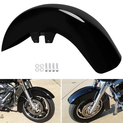 Vivid Black Front Fender For Harley Touring Electra Glide Road King 1989-2013 Foto 1 de 4