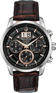 BULOVA Herrenarmbanduhr Chronograph Sutton 96B311 44 mm Lederarmband B-WARE - Bild 1 von 2