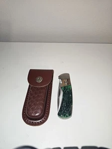 Remington Lock Back Single Blade. Green Bone Handle - Picture 1 of 2