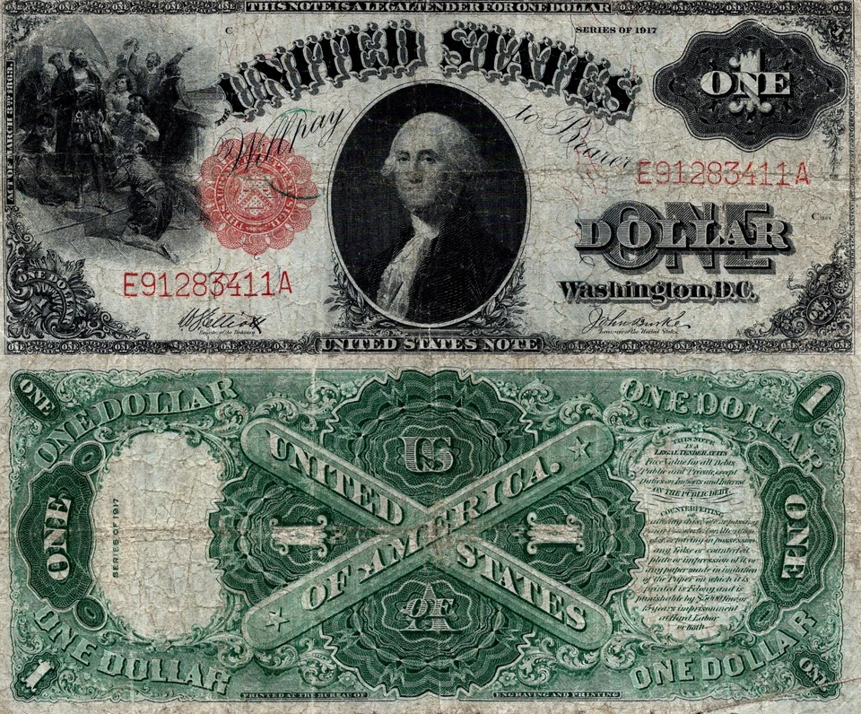 $1 1917 SAWHORSE Licitación Legal Fr. 37 Foto 1 de 2