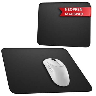Mauspad Schreibtischunterlage schwarz Office Maus Pad Neopren Gaming Mouspad - Bild 1 von 4