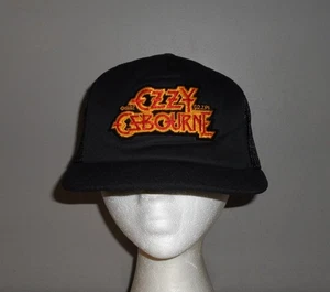 Sombrero de camionero vintage 1982 Ozzy Osbourne parche malla negra Snapback años 80 80 - Imagen 1 de 10