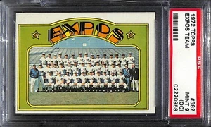 1972 Topps #582 Expos Team - Set Break! PSA 9 (OC) - Foto 1 di 2
