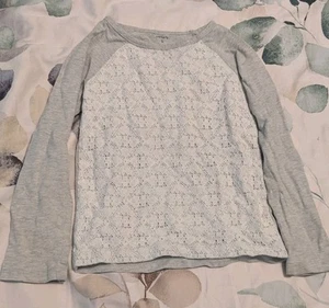 Carters Gray Lace Long Sleeve T-Shirt Girls Size 5T - Picture 1 of 5