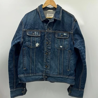 RAG&BONE MENS DENIM SIZE XXL DISTRESSED  TAILORED WORKWEAR JACKET MADE IN USA - Image 1 of 4