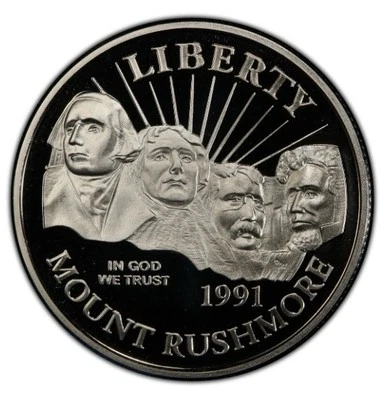 1991-S PROOF Mt. Rushmore Commemorative Half Dollar X-608 - Image 1 of 3