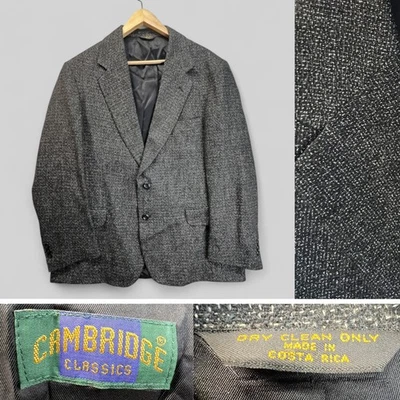 Cambridge Classics Mens Blazer Sport Coat Barleycorn Tweed Preppy Vintage 44R - Image 1 of 4
