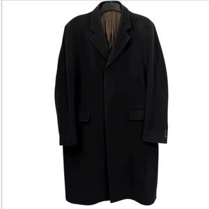 M&S Collezione Men's Long Brown Coat Italian Fabric Wool &Cashmere Size L - Picture 1 of 11