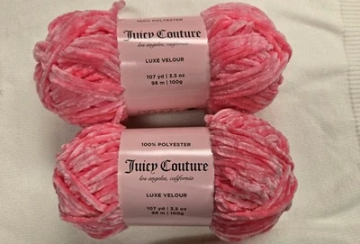 Lot of 2 Juicy Couture Luxe Velour Yarn - Pink Lemondade DISCONTINUED  - Image 1 of 2