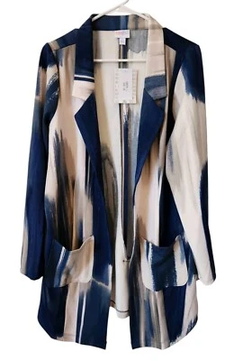 Blazer Lularoe listras aquarela grande Gwen linhas pincel traçado HTF NOVO! #2 - Imagem 1 de 3