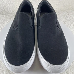 Hurley Arlo Slip On Shoes Mens 9 Black Canvas White Skate - Picture 1 of 15