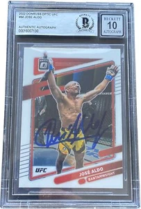 JOSE ALDO SIGNED 2022 PANINI DONRUSS OPTIC UFC CARD #94 BECKETT BAS AUTO 10  - Picture 1 of 1