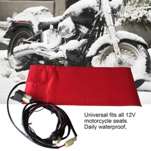 12V Universal Motorcycle Seat Waterproof Carbon Fiber Seat Heating Pad Heater - Picture 1 of 9