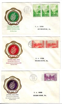 FDC's  #740-49    National Parks   --    Rice - Image 1 of 4