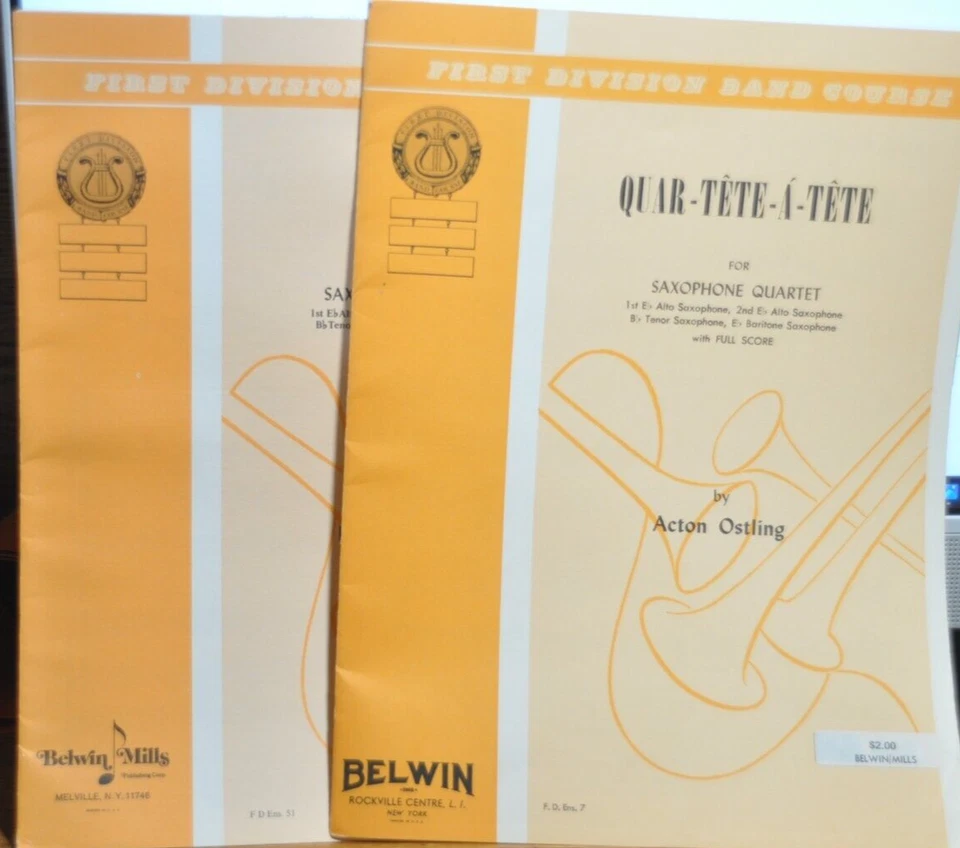 SAXOPHONE QUARTET Belwin Sheet Music Full Score Lot of 2 - Image 1 of 1