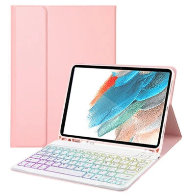 RGB Backlit Keyboard Case Mouse For Samsung Galaxy Tab A9+ S9 FE S8 S7 S6 Lite - Image 1 of 4