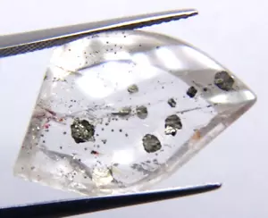 IP17 Pyrite Marcasite in quartz 14,64ct 16x24x6mm Free Clear Quartz - Picture 1 of 4