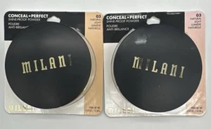 2PK Milani Conceal + Perfect Shine Proof Powder ~ 03 NATURAL ~ 0.43 OZ EA ~ READ - Picture 1 of 3