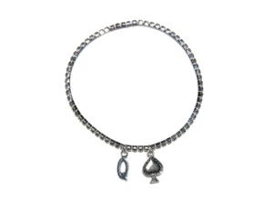 Sexy Diamante Rhinestone Queen of Spade Hotwife Anklet Ankle Jewellery BBC 1 Row - Picture 1 of 2