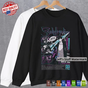 Sung Jinwoo Sweatshirt Solo Leveling Cosplay Tee Anime T Shirt Manga Heavy Blend - Picture 1 of 15