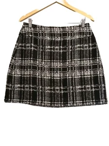 Review skirt size 12 check Woven fabric back zip fully lined - Picture 1 of 12