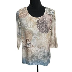 Chicos 0 Top Small Floral Mixed Media Langarm - Bild 1 von 11