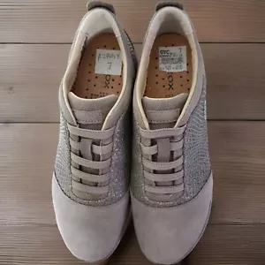 Geox Damenschuhe US 7 Net Breathing System grau silber schimmer ungetragen Nubuk - Bild 1 von 9