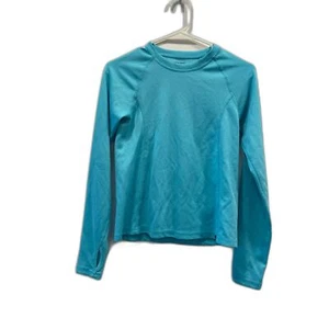 Lands' End NWOT Girls L 14 Blue Athletic Shirt Long Sleeve Skiing Hiking Layer - Picture 1 of 7