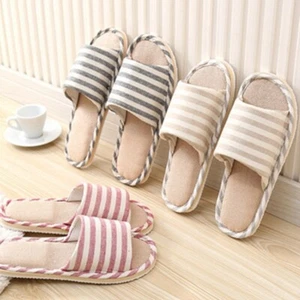 Herren Damen Haus Haus Hausschuhe Zuhause Warm Baumwolle Leinen Schuhe Sandalen - Picture 1 of 16