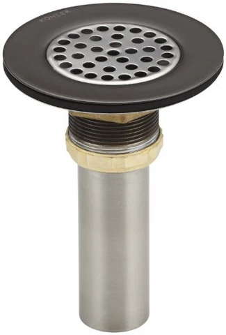 KOHLER K-8807-2BZ Brass Sink Strainer with Tailpiece for 3-1/2" to 4" Outlet Cover